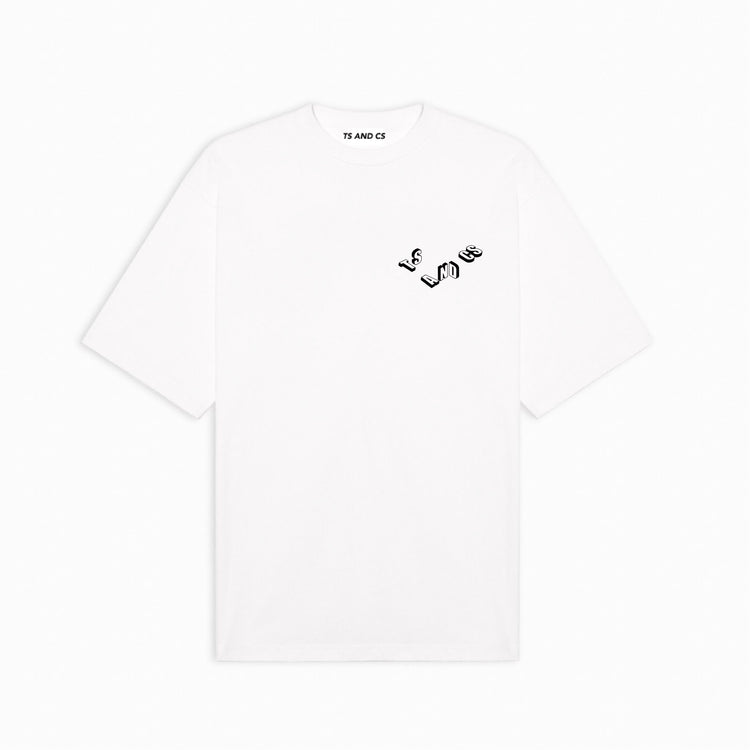 White 3-D Characters T